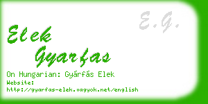 elek gyarfas business card